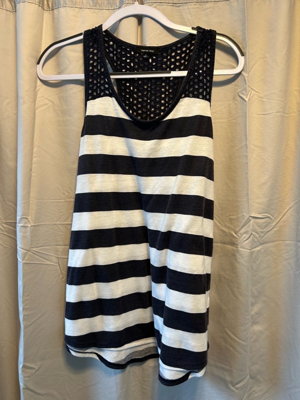 Verve Ami Bleck Eyelet Crochet Tank